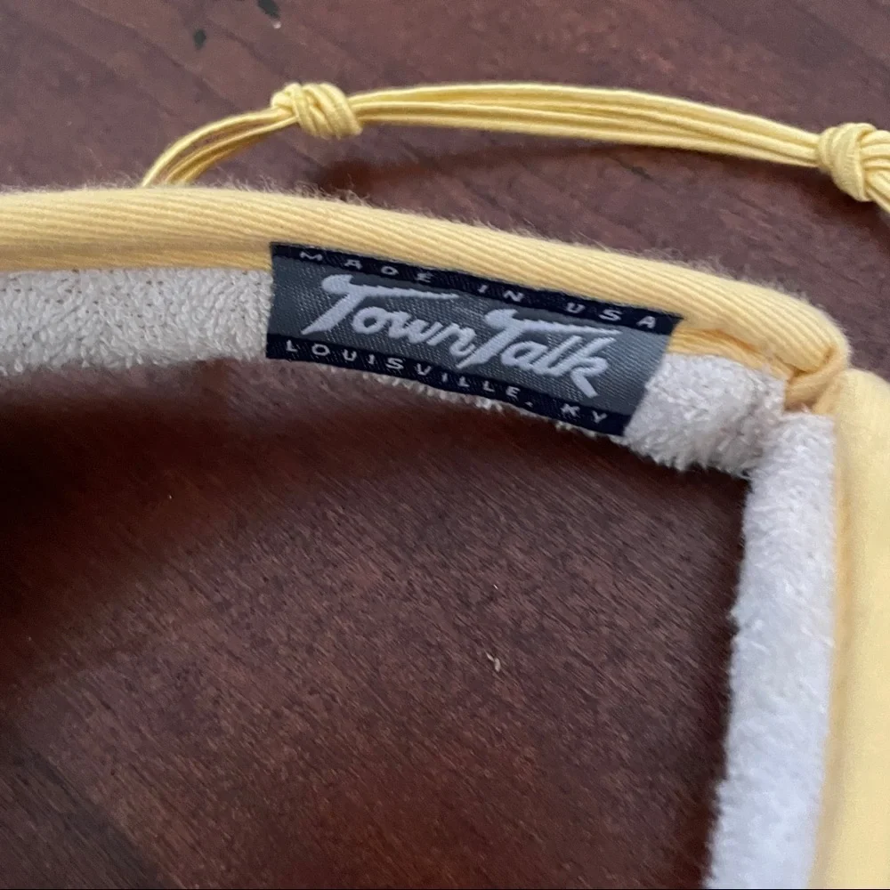 Vintage Wilmington Country Club Visor Yellow Fabric 80s Terrycloth Preppy Golf - Picture 13 of 13